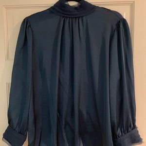 Zara High Neck Satin Blouse